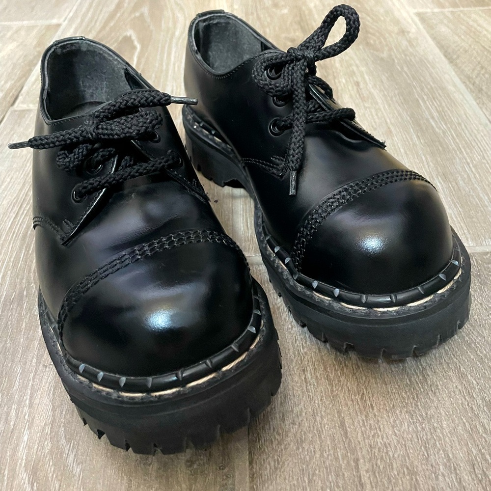Gripfast Black Steel Toe Gibson Shoe w/Heel W6 (UK 4)